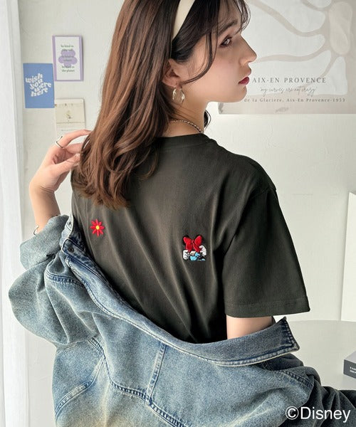 綿100%大人可愛い♪バック「ディズニー」刺繍半袖T ce1330039