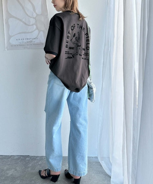 ゆるっとカジュアルに。半袖リンガーフロッキーテニスTシャツ ce1020214