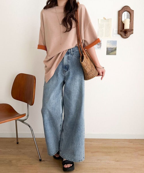 《JaVaジャバコラボ》ゆるシルエットに、ひとさじのアクセント。オーバーサイズ配色BIGTEE jv1110190