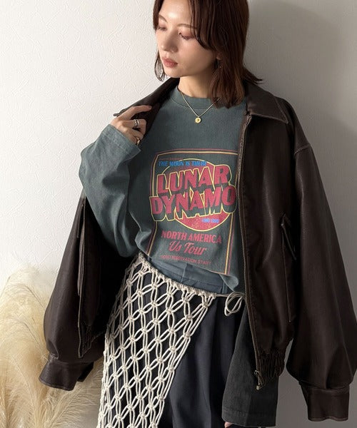 《JaVa ジャバコラボ》キャッチーな大人Tee。綿100%ピグメントロゴビッグTシャツ jv1029024
