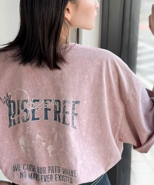 《JaVaジャバコラボ》キャッチーな個性派スタイル。綿100％前後2wayアシッドウォッシュビッグロックTシャツ(半袖） jv1260545