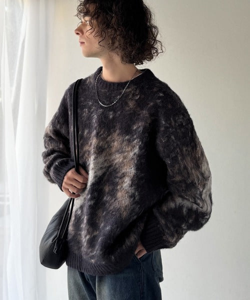 【Classical Origin】「まるで毛布。」モヘアライクシャギー素材クルーネックセーター／Mohair-Like Shaggy Knit Crew Neck Sweater co0780002