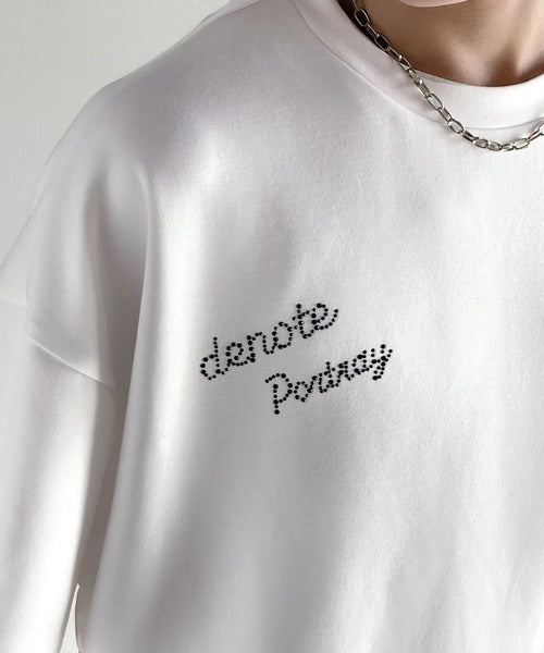 Logo Rhinestone Design Dolman Oversized Tee／ラインストーンロゴ使いドルマンオーバーサイズTシャツ co1010003