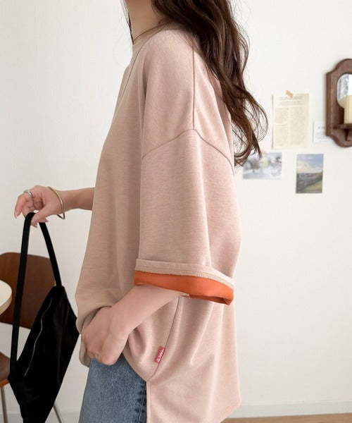 《JaVaジャバコラボ》ゆるシルエットに、ひとさじのアクセント。オーバーサイズ配色BIGTEE jv1110190