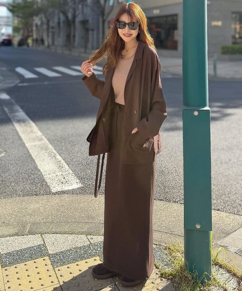 《marina×クラシカルエルフコラボ》【UVカット機能付き】余裕をまとう、さらり心地よい１枚。シアーダブルジャケット（長袖） ce1010616