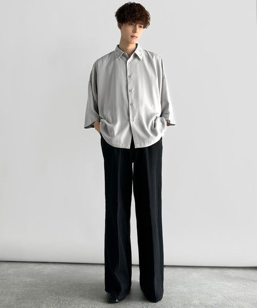 「雰囲気アガる。」衿刺繍ドレープドルマンシャツ／Embroidered Collar Draped Dolman Shirt co1010004