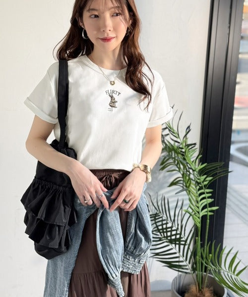 可愛いだけとは言わせない！刺繍コンパクトフライスTシャツアニマルシリーズ（半袖） ce1050360