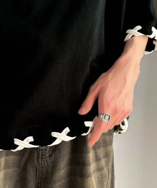 トレンドライクなゆるシルエット。【メンズ】ステッチデザインTシャツ（半袖） cm1010407