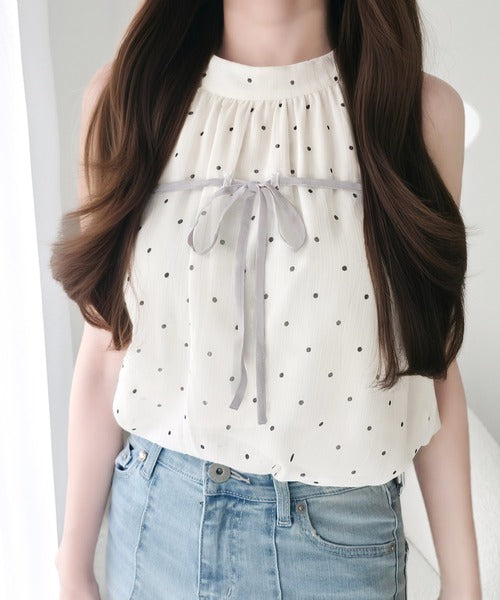 【mily bilet】洗練された大人フェミニン。アメスリ リボン付きフリルブラウス  チェック 花柄 ドット mi1019157