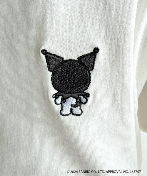 【Sanrio characters/サンリオキャラクターズ】大人っぽく推せる。綿100％バックサンリオキャラ刺繍半袖コンパクトTシャツ（半袖） ce1330038