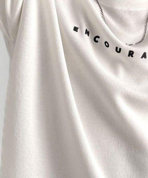 《JaVaジャバコラボ》Tシャツにはない品格を。ロゴプリントオーバーサイズサマーニットプルオーバー jm1050364
