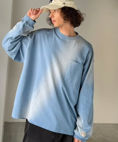 《JaVaジャバコラボ》垢抜け！大人のストリートstyleを作る。綿100％スプレーダイオーバーサイズTシャツ（長袖） jm1020358