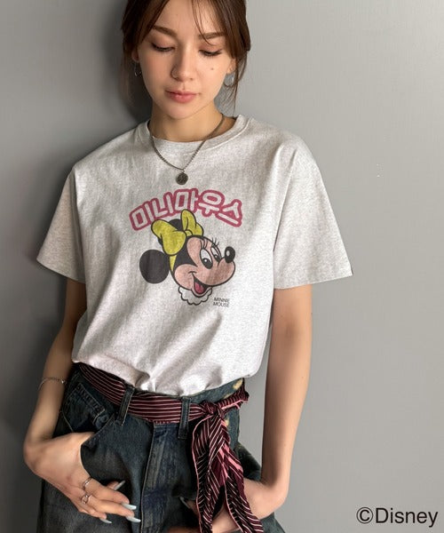 韓国風が今っぽい。ディズニーキャラクターデザイン半袖Tシャツ ce1330036
