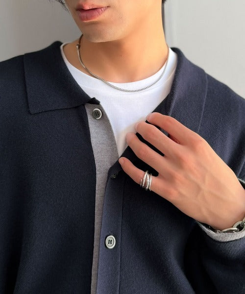 きちんと感に、差し色の遊び心を。ミラノリブ配色ニットシャツ / MILANO RIB COLOR BLOCK KNIT SHIRT co1020004