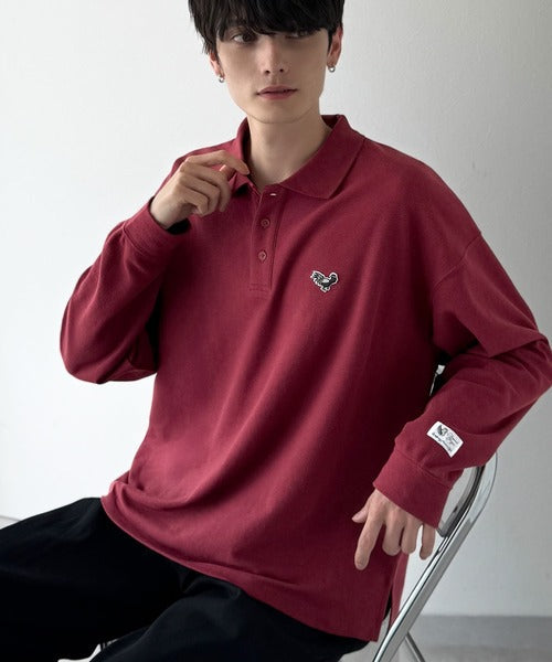 【Classical Origin】「上質な日常。」胸刺繍入り鹿の子ポロシャツ（長袖）／Embroidery Basic Polo Shirt co1150052