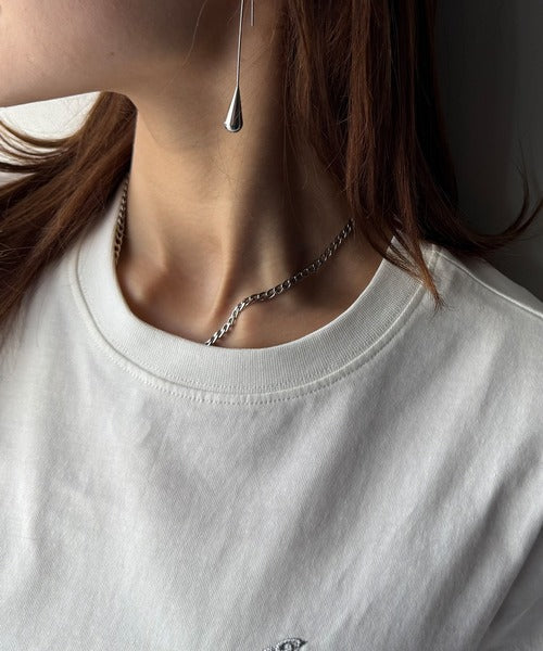 【sustaina+】オーガニックコットン100%。胸元ラメ糸ワンポイント刺繍 無地＆ボーダー柄Tシャツ（半袖） ce1260397