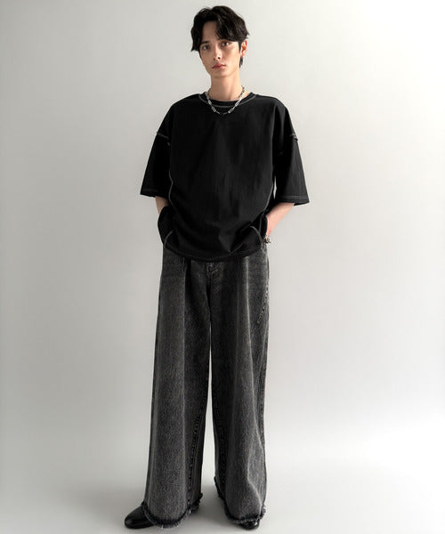 【Classical Origin】「1枚でも羽織でも。」インサイドアウト仕様2wayダブルジップTシャツ／Inside-Out Oversized Double-Zip 2way T-Shirt co1150018