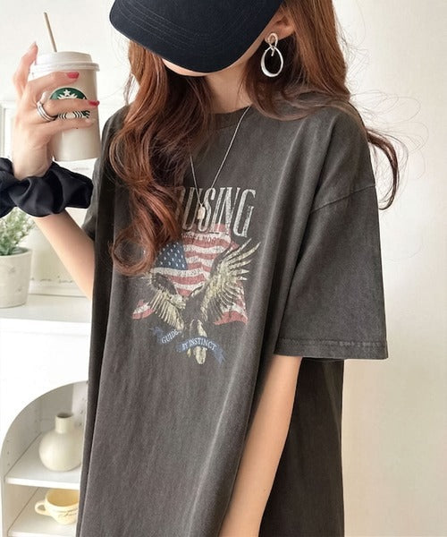 【キッズ】《JaVaジャバコラボ》親子お揃い リンクコーデできちゃう！綿100%ピグメント加工グラフィックワンピース jk1050150