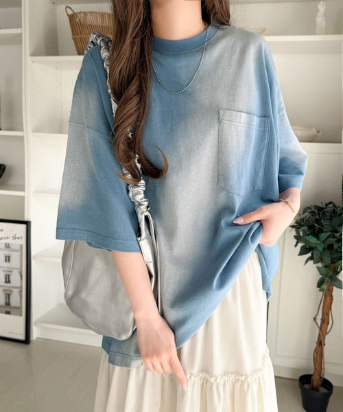 《JaVaジャバコラボ》唯一無二のヴィンテージ感。オーバーサイズシルエットのスプレーダイポケットTシャツ（半袖） jv1020359