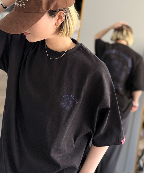 《JaVaジャバコラボ》周りと差がつくアート感。綿100％ タイ☆トロピカルフルーツ柄☆ビッグTシャツ jv1029128