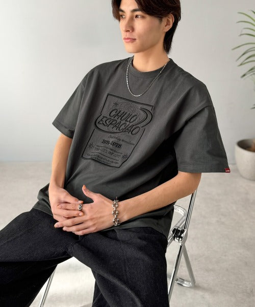《JaVaジャバコラボ》シンプル派にも推したい！綿100％グラフィック刺繍Tシャツ（半袖） jv1050356