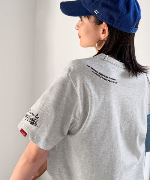 前後ダブル刺繍で、後姿だってぬかりなくかわいい♪ 綿100％グラフィック飛び刺繍Tシャツ (半袖) ce1260546