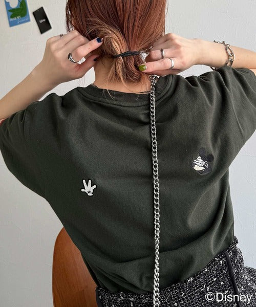 綿100%大人可愛い♪バック「ディズニー」刺繍半袖T ce1330039