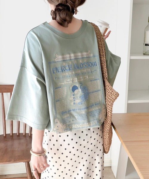 《JaVaジャバコラボ》着るだけで主役級。前後2way刺繍グラフィックオーバーサイズTシャツ jv1260547