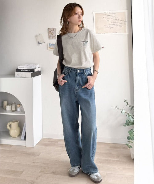 《JaVa ジャバコラボ》大人の遊び心をプラス。綿100％オオカミ刺繍Tシャツ（半袖） jv1330074