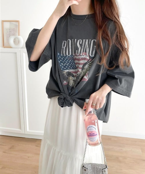 《Javaジャバコラボ》ゆるっとカジュアルに着こなす。綿100%ピグメント加工グラフィックプリントTシャツ＆ロンT(半袖)(長袖) jv1050148