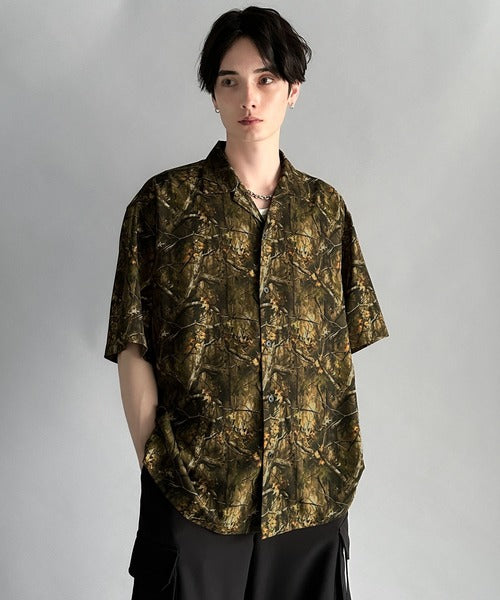 Oversized Drape Half Sleeve Shirt/総柄プリントオーバーサイズドレープ半袖シャツ co1150014