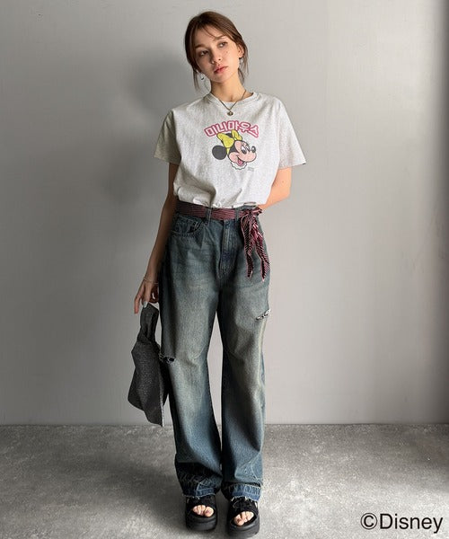 韓国風が今っぽい。ディズニーキャラクターデザイン半袖Tシャツ ce1330036