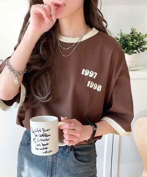ゆるっとカジュアルに。半袖リンガーフロッキーテニスTシャツ ce1020214