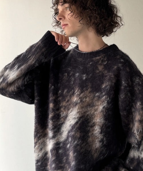 【Classical Origin】「まるで毛布。」モヘアライクシャギー素材クルーネックセーター／Mohair-Like Shaggy Knit Crew Neck Sweater co0780002