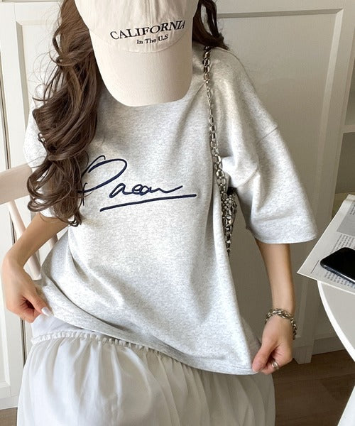 《JaVaジャバコラボ》大胆ロゴで魅せる。前後2way裏毛胸元PAEANロゴ半袖Tシャツ jv1260422