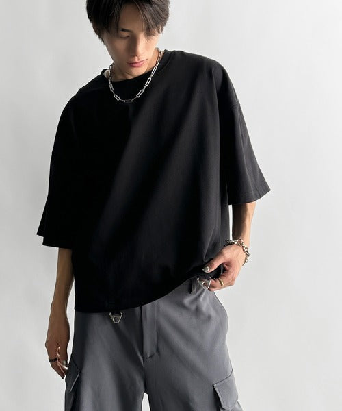Belt Design Transformable Cropped T-Shirt／脱着式ベルトデザインショート丈Tシャツ co1150015