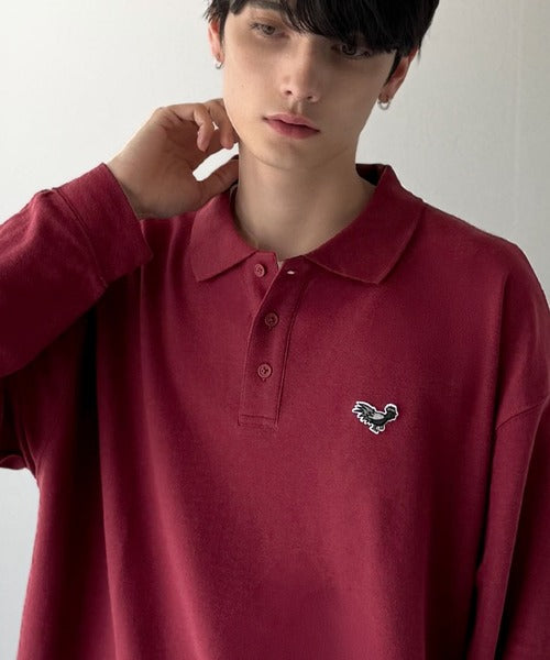 【Classical Origin】「上質な日常。」胸刺繍入り鹿の子ポロシャツ（長袖）／Embroidery Basic Polo Shirt co1150052