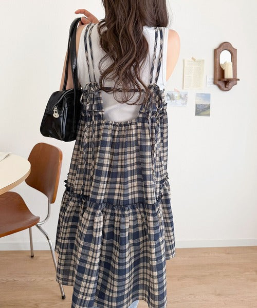 【mily bilet】360度どこから見ても大人可愛い!　切替シアーティアードキャミチュニック mi1019119