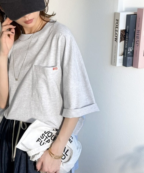 《JaVaジャバコラボ》大人のこなれ感漂う。 綿100％ビッグポケットオーバーサイズTシャツ（半袖） jv1260540