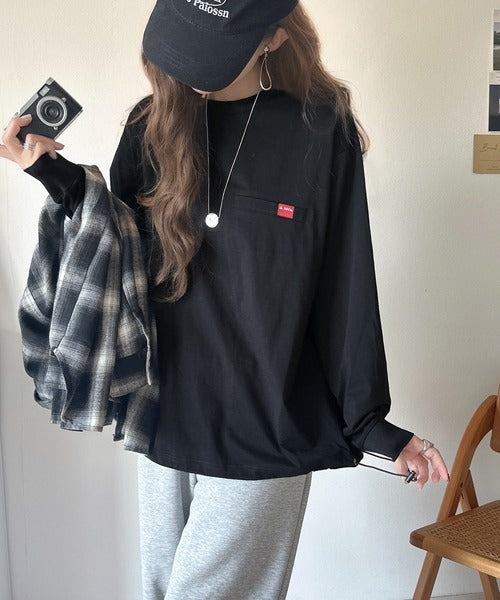 《JaVa ジャバコラボ》シンプルなのに格上げ。綿100％シルケット素材裾ドロストオーバーサイズTシャツ jv1050157