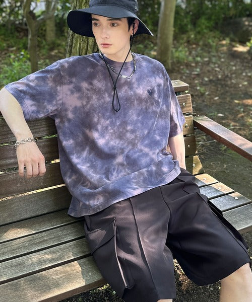 「視線を独り占め。」タイダイ染め刺繍入りオーバーサイズTシャツ／Tie-Dye Embroidered Oversize T-Shirt co1150031