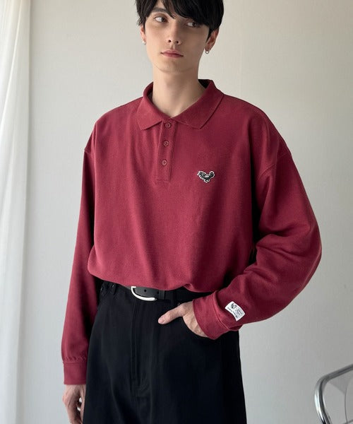 【Classical Origin】「上質な日常。」胸刺繍入り鹿の子ポロシャツ（長袖）／Embroidery Basic Polo Shirt co1150052