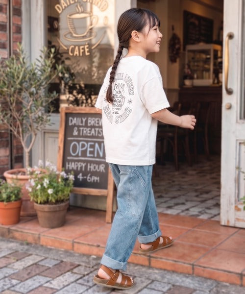 【キッズ】《JaVa ジャバ別注》キュンとする可愛さ。アクティブに動けるストレスフリーボトム。ペインターデニムパンツ jk0420048