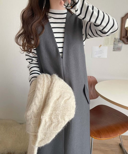 上品リラクシーstyle。ポケット付Vネックワンピース ce1260076