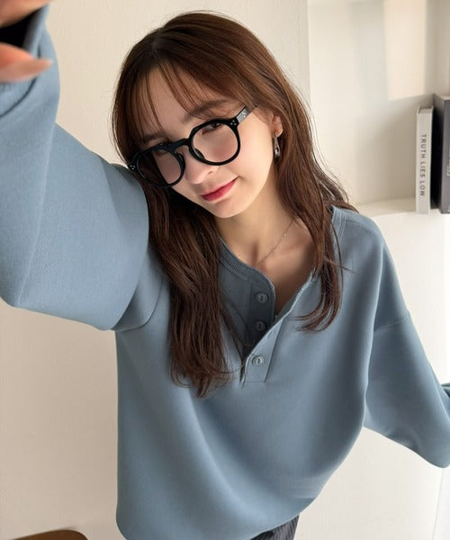 《JaVaコラボ》ラフに着るほど、サマになる。ダンボール素材ヘンリーネックTシャツ（長袖） jo1010077