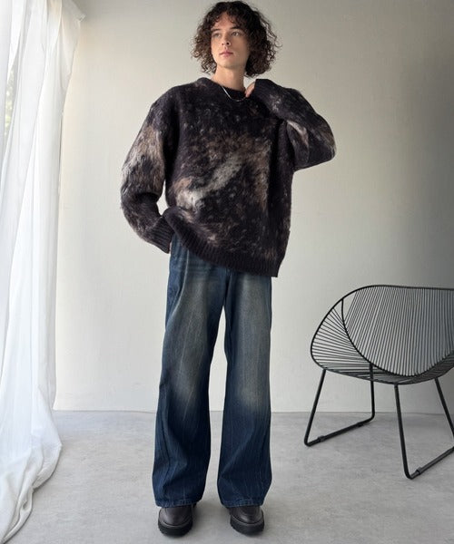 【Classical Origin】「まるで毛布。」モヘアライクシャギー素材クルーネックセーター／Mohair-Like Shaggy Knit Crew Neck Sweater co0780002