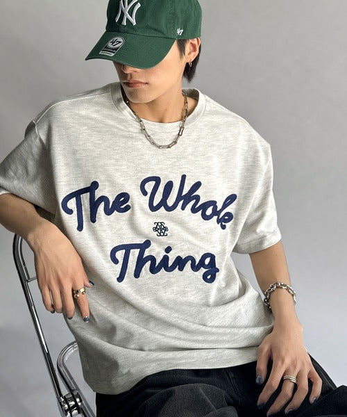 《JaVaジャバコラボ》“トレンドを纏う”コード刺繍ロゴ半袖Tシャツ(オーバーサイズ) jv1329032