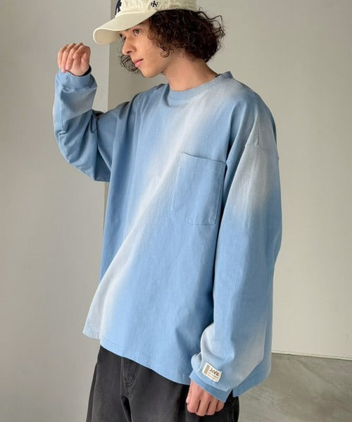 《JaVaジャバコラボ》垢抜け！大人のストリートstyleを作る。綿100％スプレーダイオーバーサイズTシャツ（長袖） jm1020358