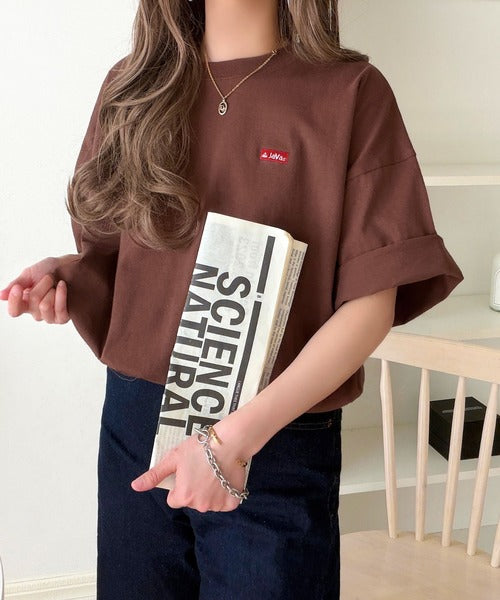 《JaVaジャバコラボ》背中で語る。綿100％バックグラフィック刺繍Tシャツ（半袖） jv1050357