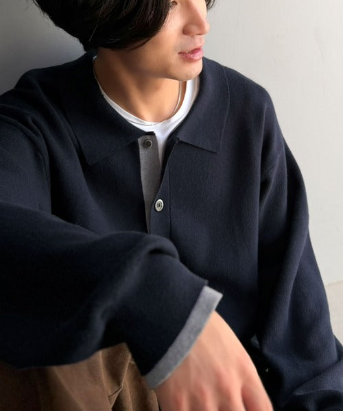 きちんと感に、差し色の遊び心を。ミラノリブ配色ニットシャツ / MILANO RIB COLOR BLOCK KNIT SHIRT co1020004